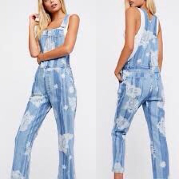 Free People Pants - Free people we the free paisley denim overalls